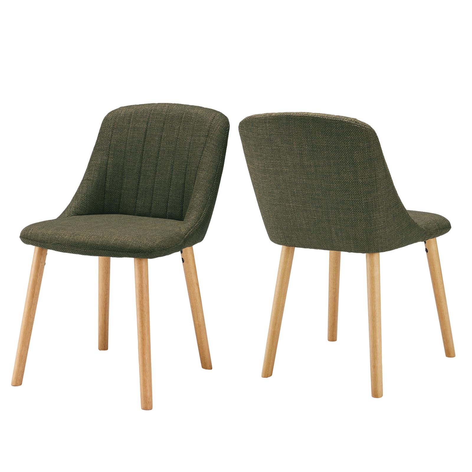 Esszimmerstühle Beige 4er Set Holzbeine Polsterstuhl Küchenstuhl aus Polyester Stühle Esszimmer Wohnzimmerstuhl für Esszimmer Küche Büro