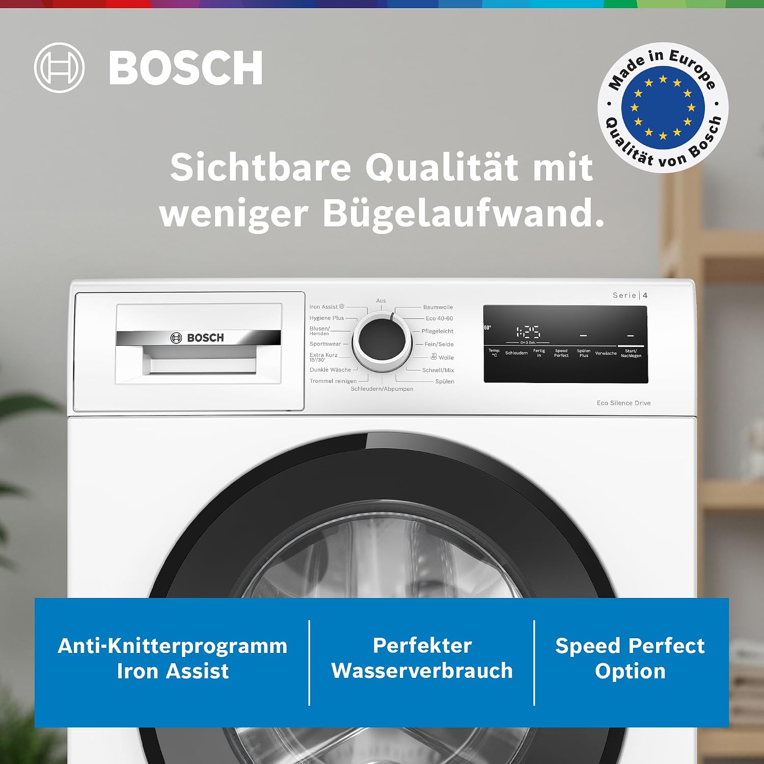 Bosch Serie 4 Waschmaschine 8 kg 1400 UpM Faltenreduzierung WAN282K4
