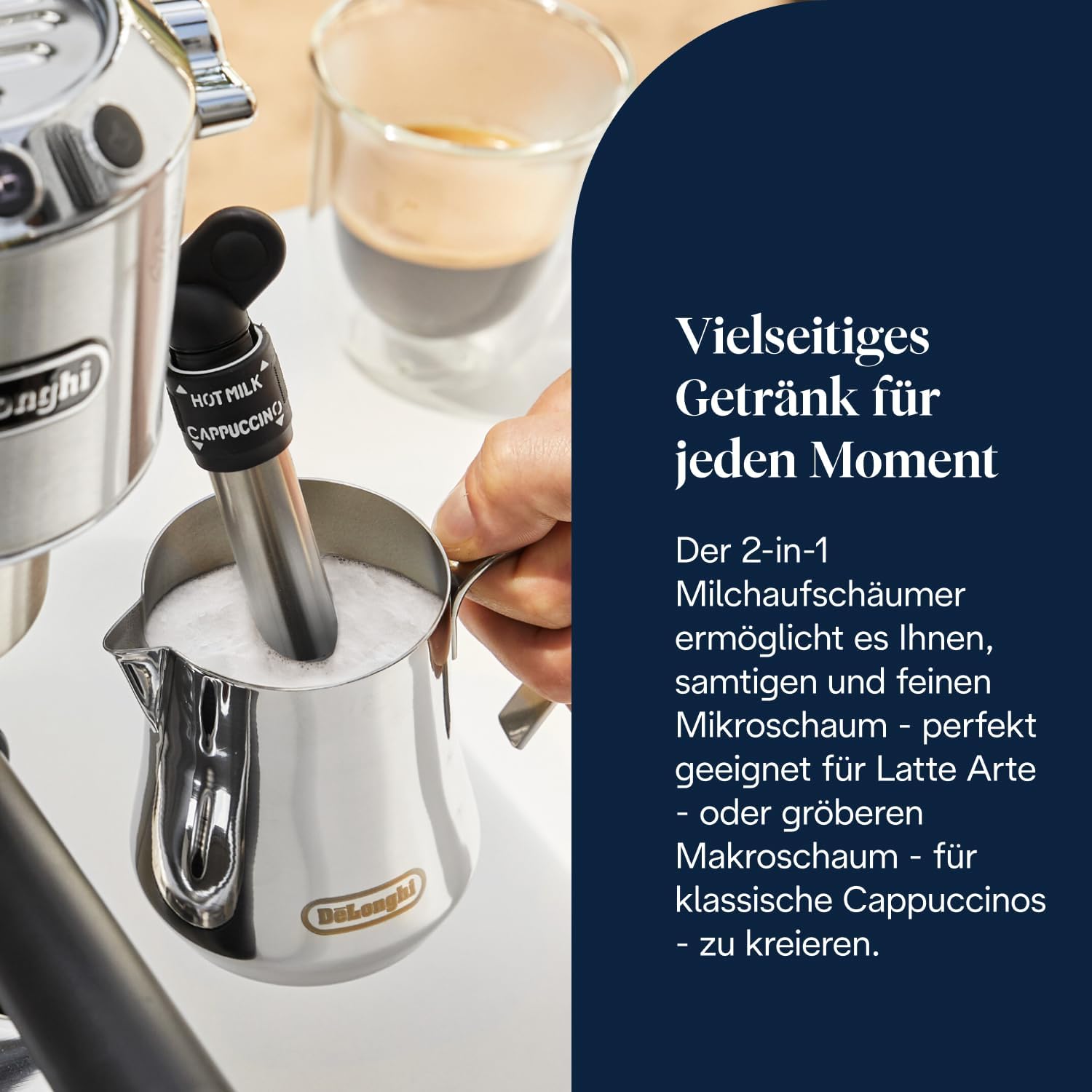De'Longhi Dedica Style - Espressomaschine mit Manuellem Milchaufschäumer