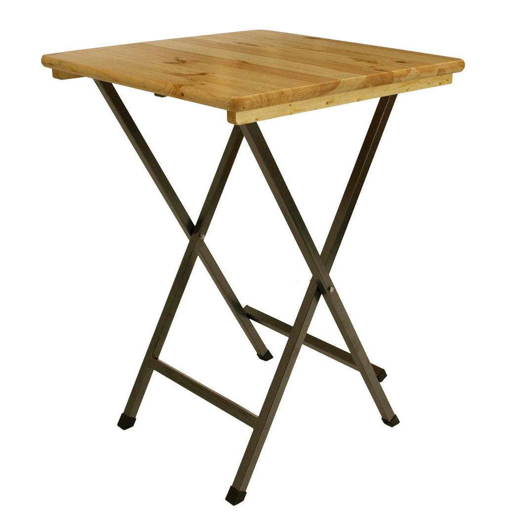 DEGAMO Stehtisch ZÜRICH 78cm rund, Stahlgestell grau + Holzplatte, klar lackiert, klappbar