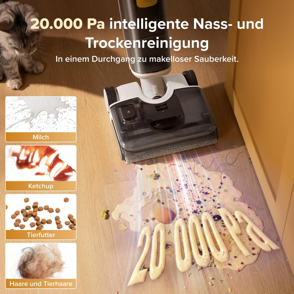 roborock F25 GT Gen 2 Nass Trockensauger, 20.000 Pa, 180° Lay-Flat Design