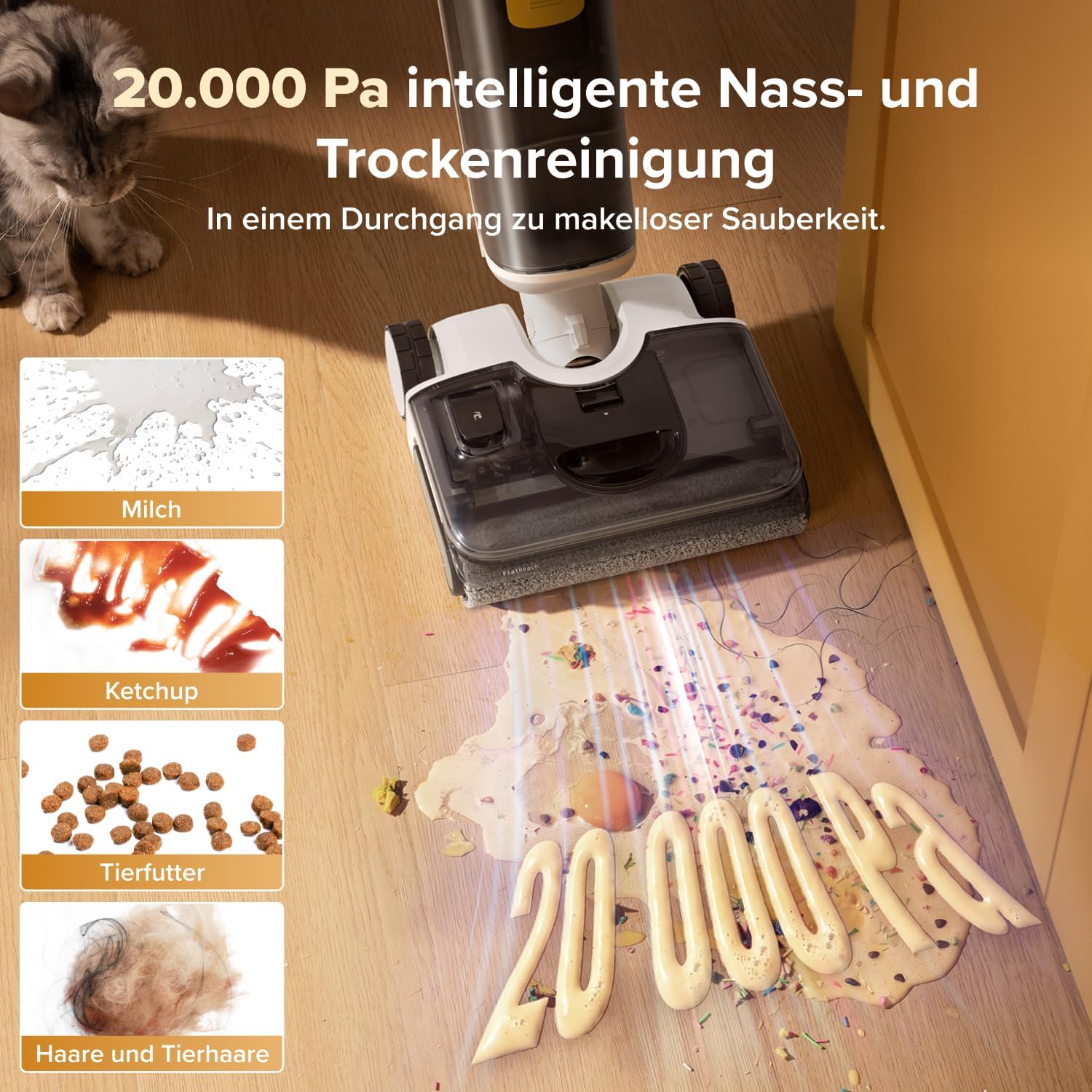 roborock F25 GT Gen 2 Nass Trockensauger, 20.000 Pa, 180° Lay-Flat Design