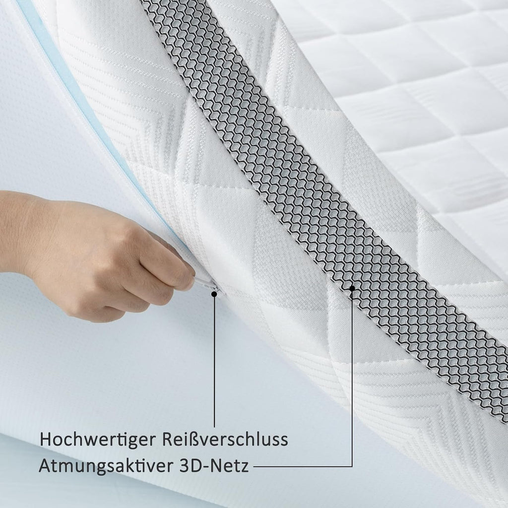 BedStory Gel Topper 180x200cm H3/H4 aus 10cm Höhe Kaltschaumkern