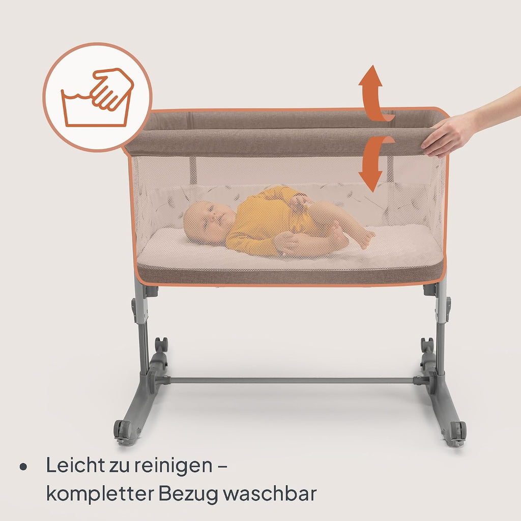 Lionelo Aurora 3 in 1 Babybett bis 9 kg, Beistellbett, Wiege