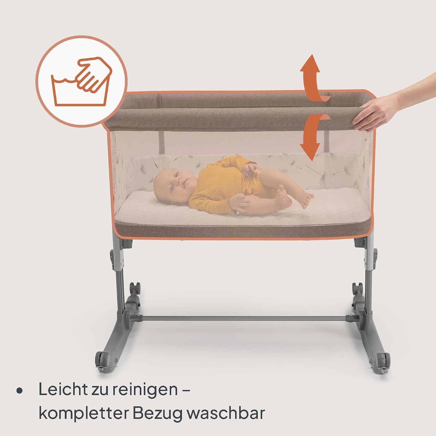Lionelo Aurora 3 in 1 Babybett bis 9 kg, Beistellbett, Wiege