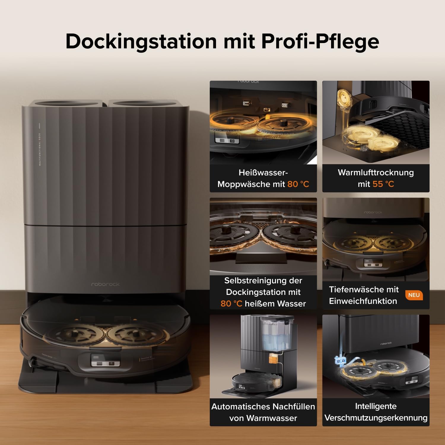 roborock Qrevo Edge 2 Saugroboter mit Wischfunktion, 25.000Pa Saugkraft