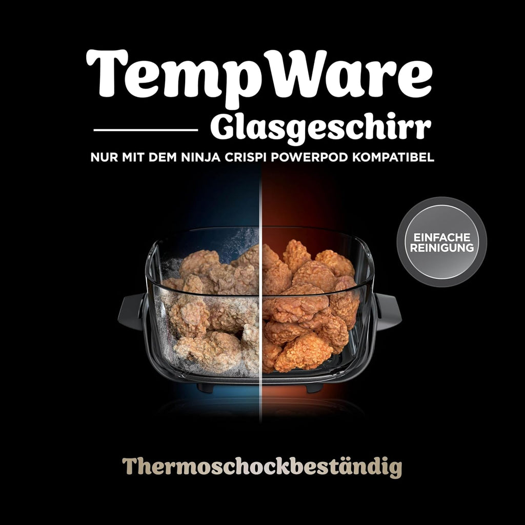 Ninja CRISPi tragbare Air fryer Heißluftfritteuse, Stone Gold FN101EUSTGD