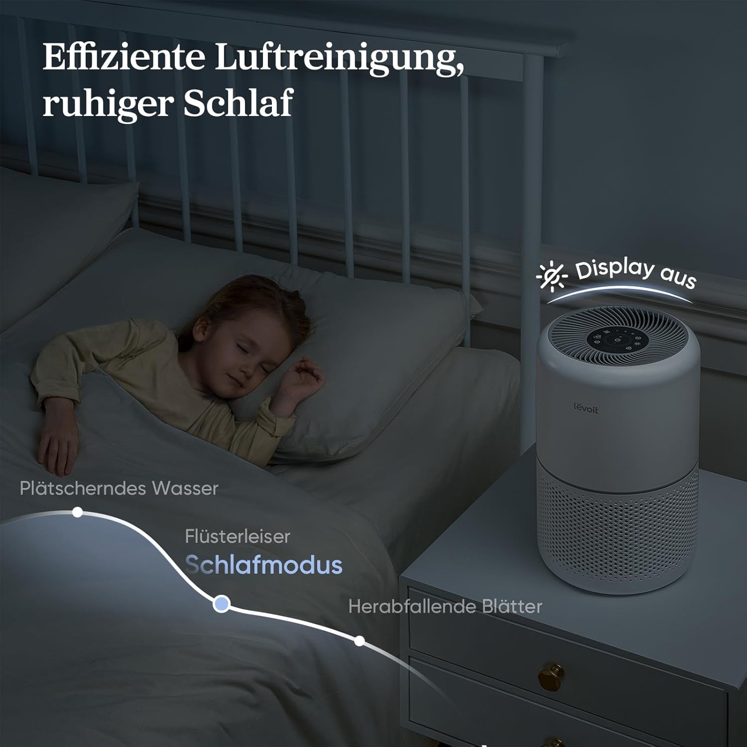 Levoit Core 300S Luftreiniger Allergiker mit APP, Auto-Modus, bis 50㎡, Weiß
