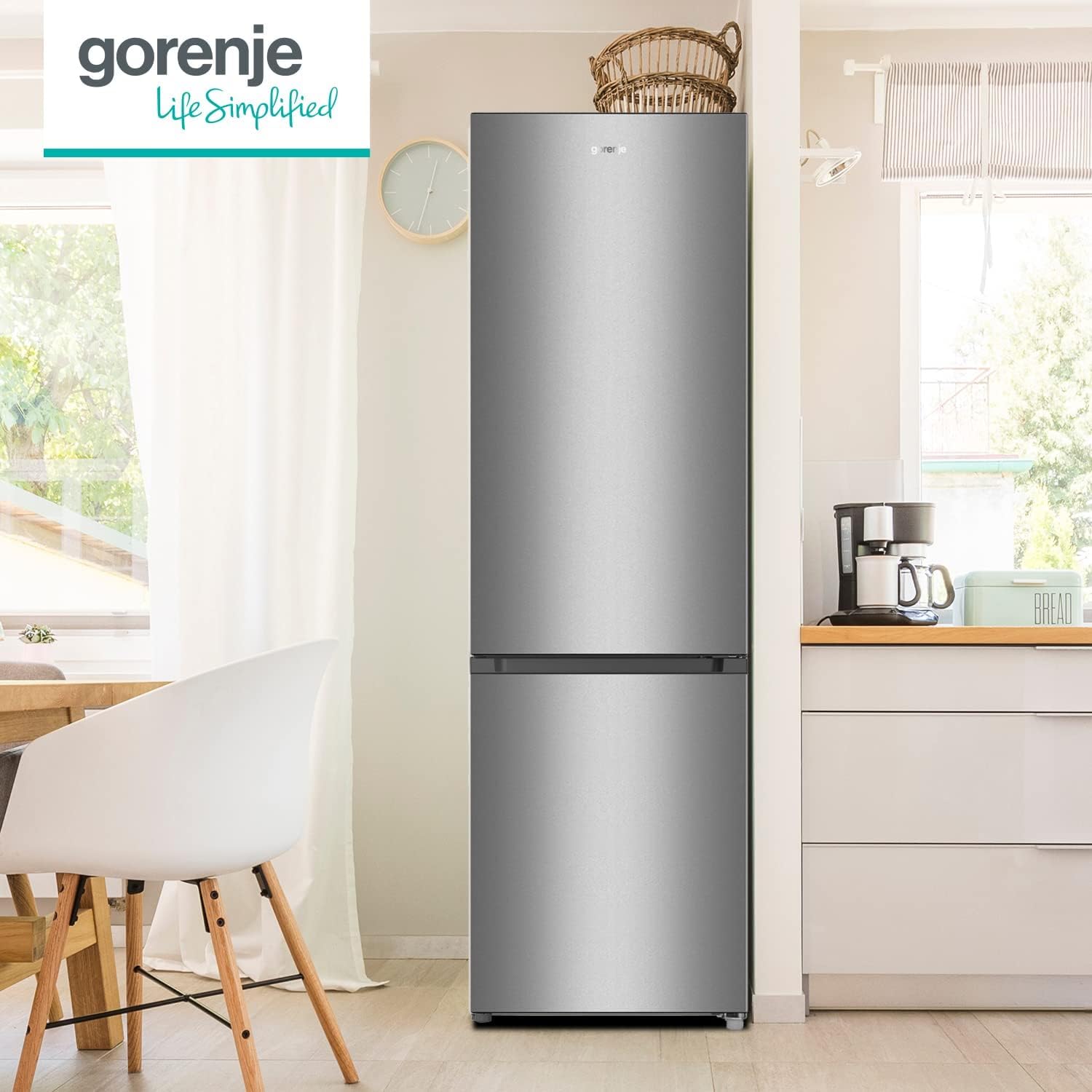 Gorenje RK 4182 PS4 Kühl-Gefrier-Kombination/ Höhe 180 cm/ Kühlen 198 L/ Gefrieren 66 L/ Gemüsefach/ 39dB/ LED Beleuchtung/ HxBxT: 180 x 55 x 55,7 cm / Grau