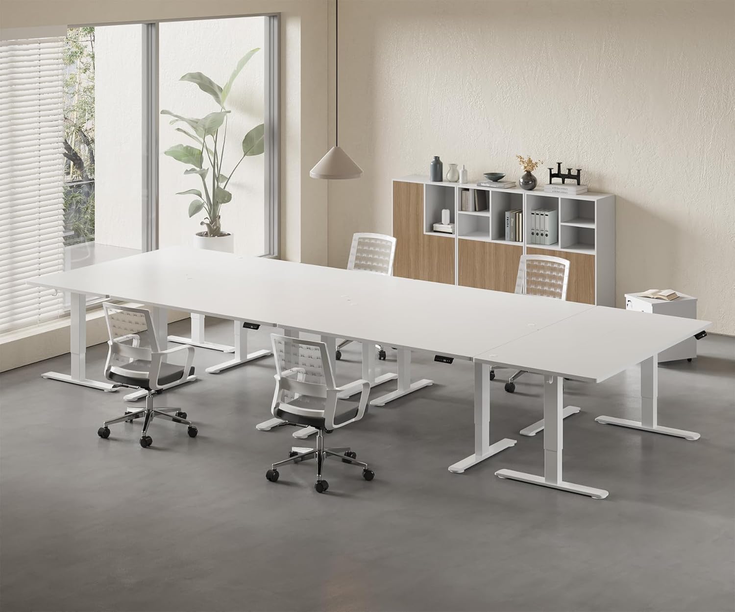 Homall Höhenverstellbarer Schreibtisch 200x80cm mit USB-A Ladeanschluss, Elektrischer Schreibtisch mit Kabel Management Tray, Standing Desk mit 3 Memory Funktion, Computertisch Weiß