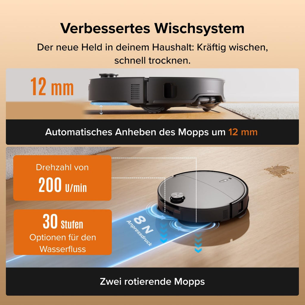 roborock Qrevo Edge 2 Saugroboter mit Wischfunktion, 25.000Pa Saugkraft