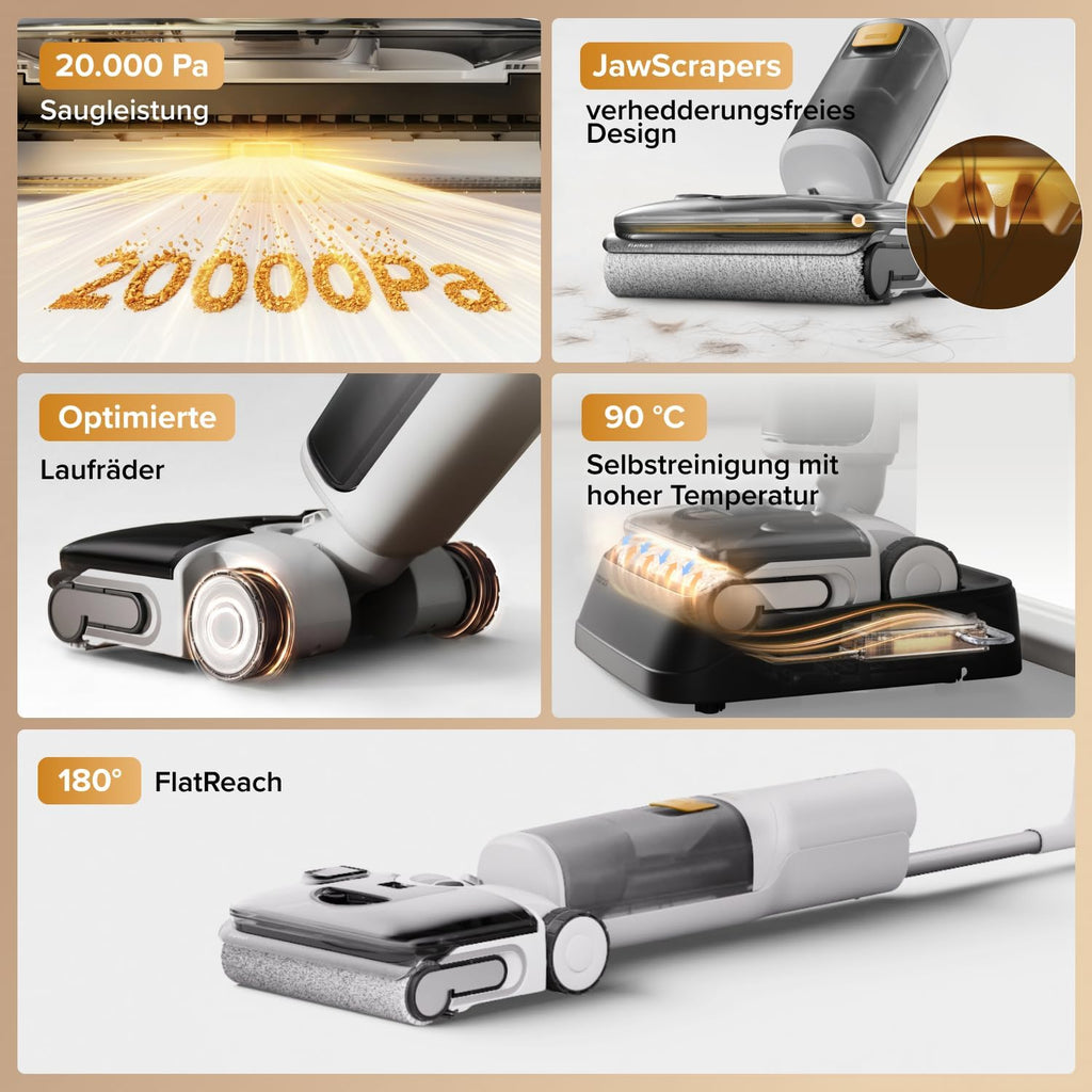 roborock F25 GT Gen 2 Nass Trockensauger, 20.000 Pa, 180° Lay-Flat Design
