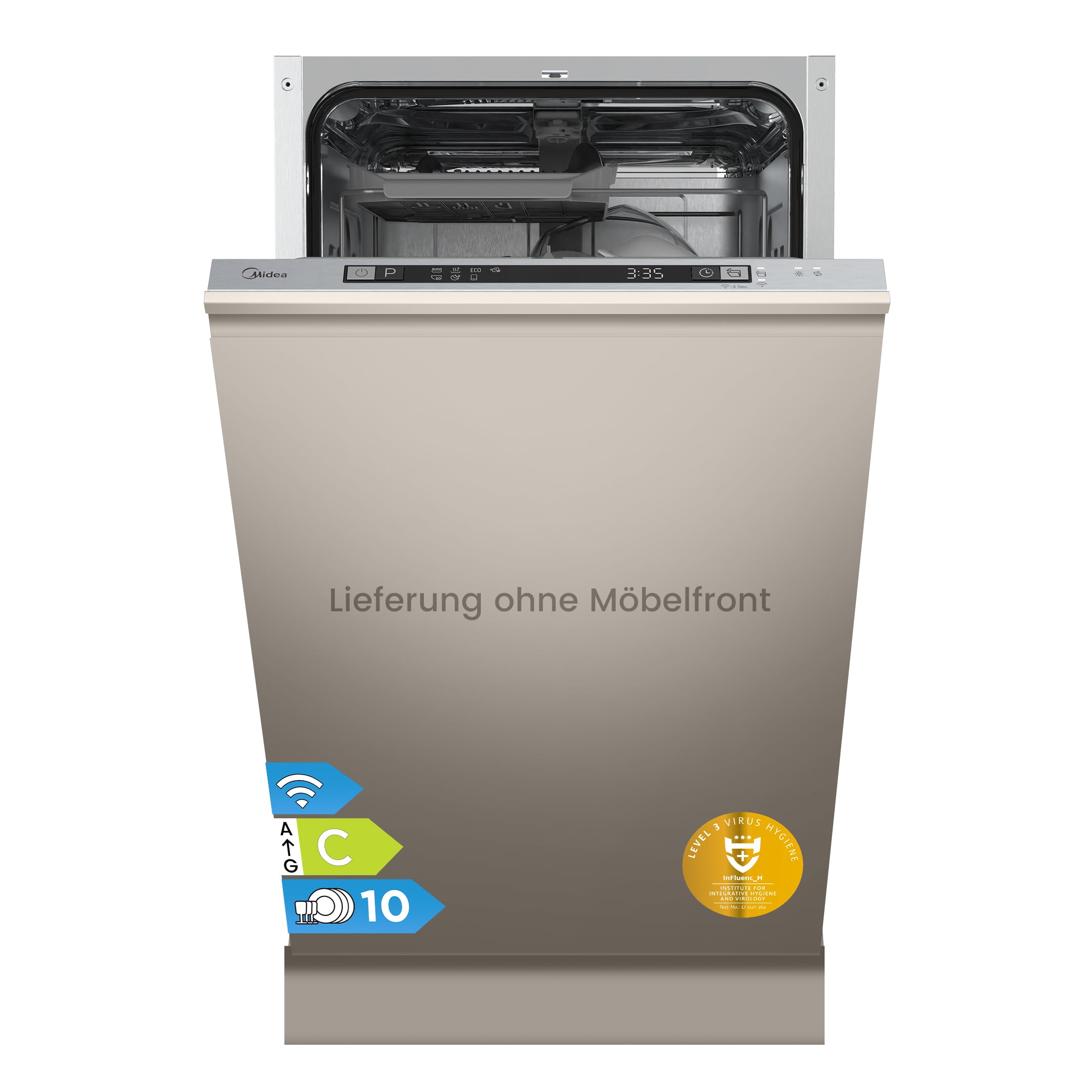Midea Geschirrspüler Unterbau 60cm Spülmaschine Einbau 14 Maßgedecke EEK C