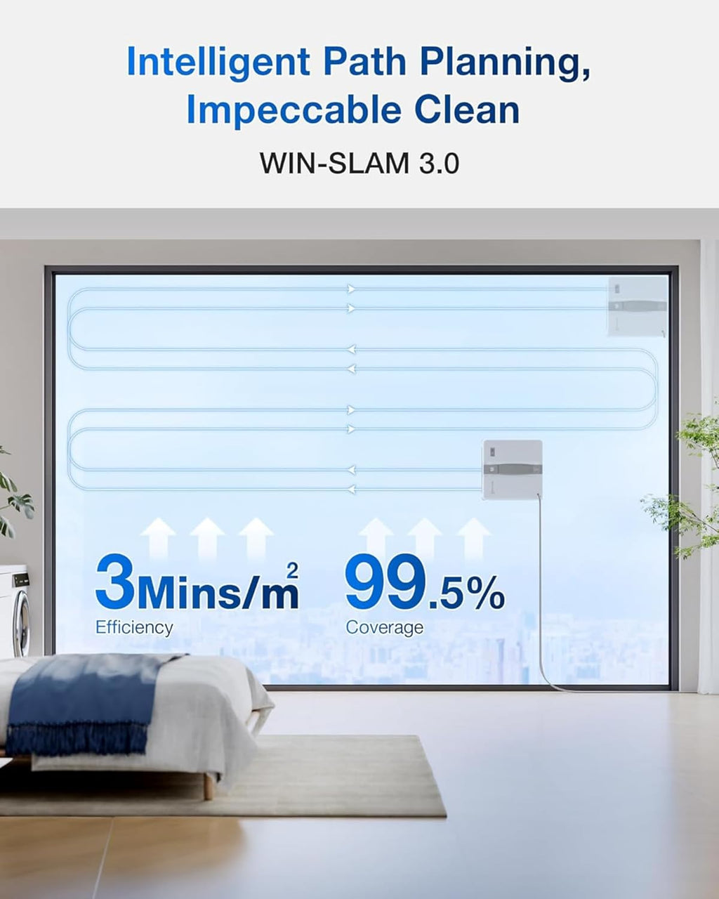 ECOVACS WINBOT Mini Fensterputzroboter, Grau,für kleine Fenster