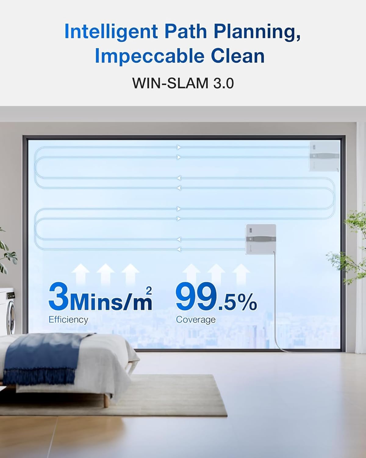 ECOVACS WINBOT Mini Fensterputzroboter, Grau,für kleine Fenster