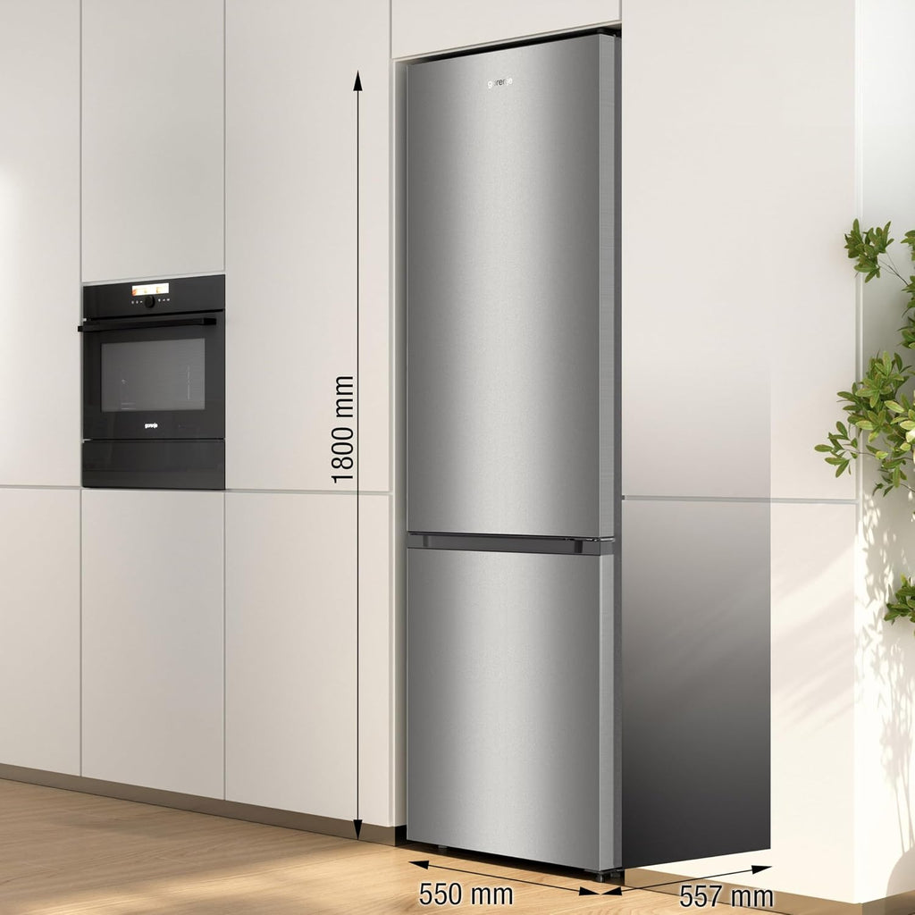 Gorenje RK 4182 PS4 Kühl-Gefrier-Kombination/ Höhe 180 cm/ Kühlen 198 L/ Gefrieren 66 L/ Gemüsefach/ 39dB/ LED Beleuchtung/ HxBxT: 180 x 55 x 55,7 cm / Grau