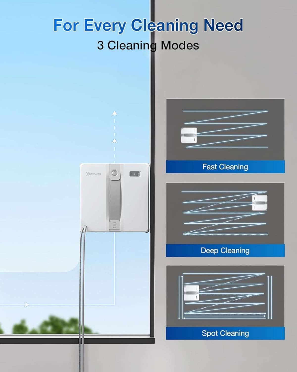 ECOVACS WINBOT Mini Fensterputzroboter, Grau,für kleine Fenster
