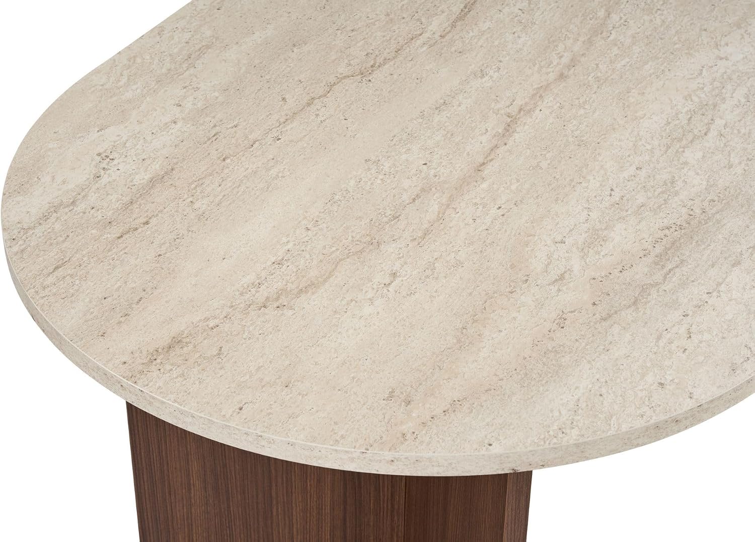 Moderner Esstisch, 180 x 90 x 75 cm, Travertine & Walnuss-Farben | 100% melaminbeschichtete Spanplatte, 25 mm Stärke | stilvolles & langlebiges Design, perfekt für zeitgemäße Essbereiche