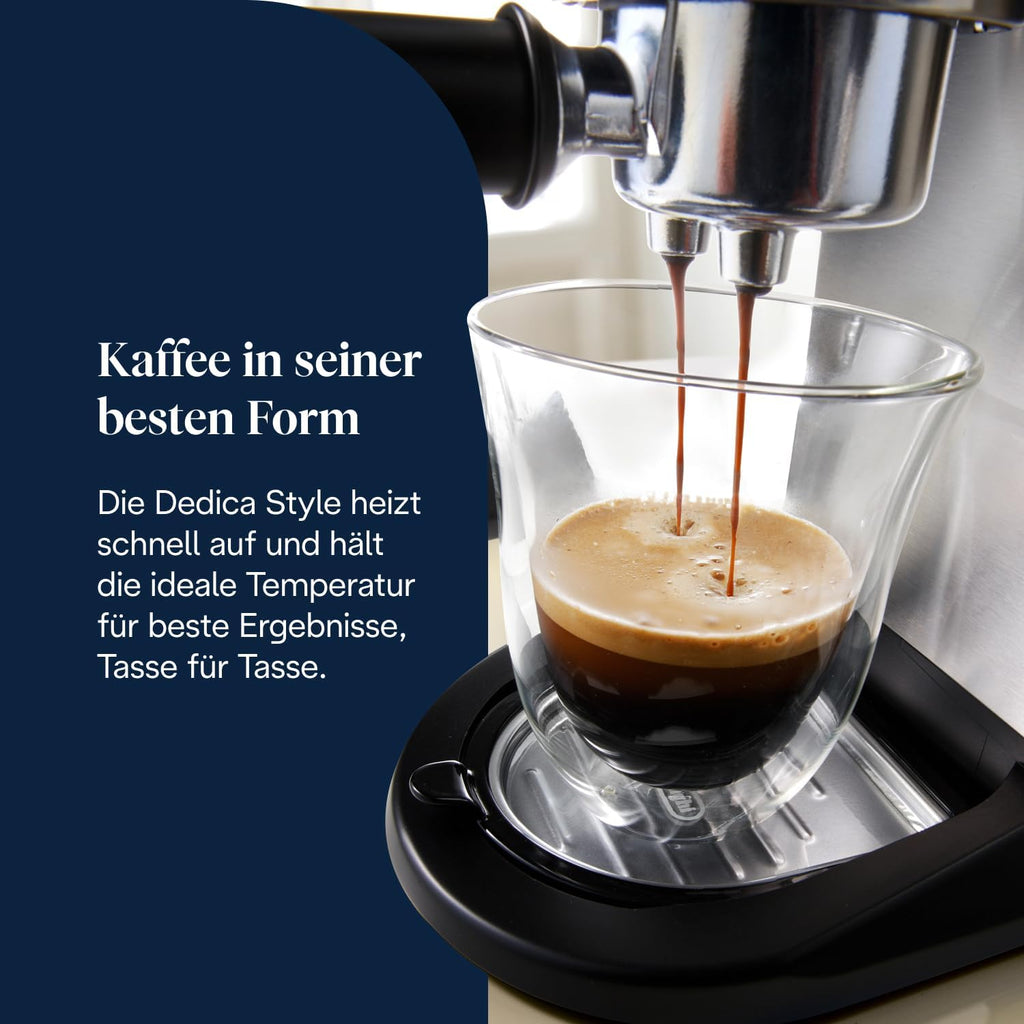 De'Longhi Dedica Style - Espressomaschine mit Manuellem Milchaufschäumer