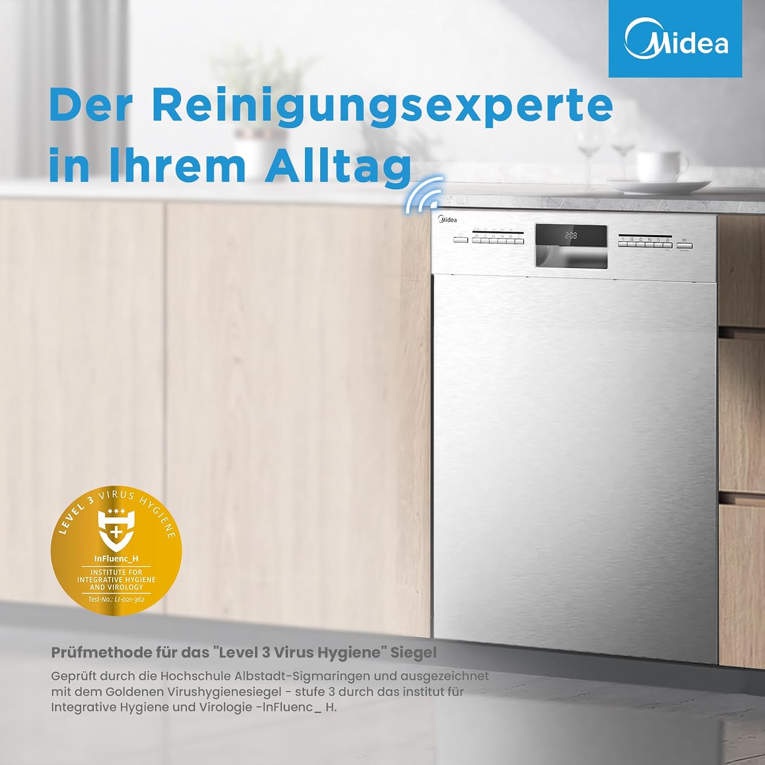 Midea Geschirrspüler Unterbau 60cm Spülmaschine Einbau 14 Maßgedecke EEK C