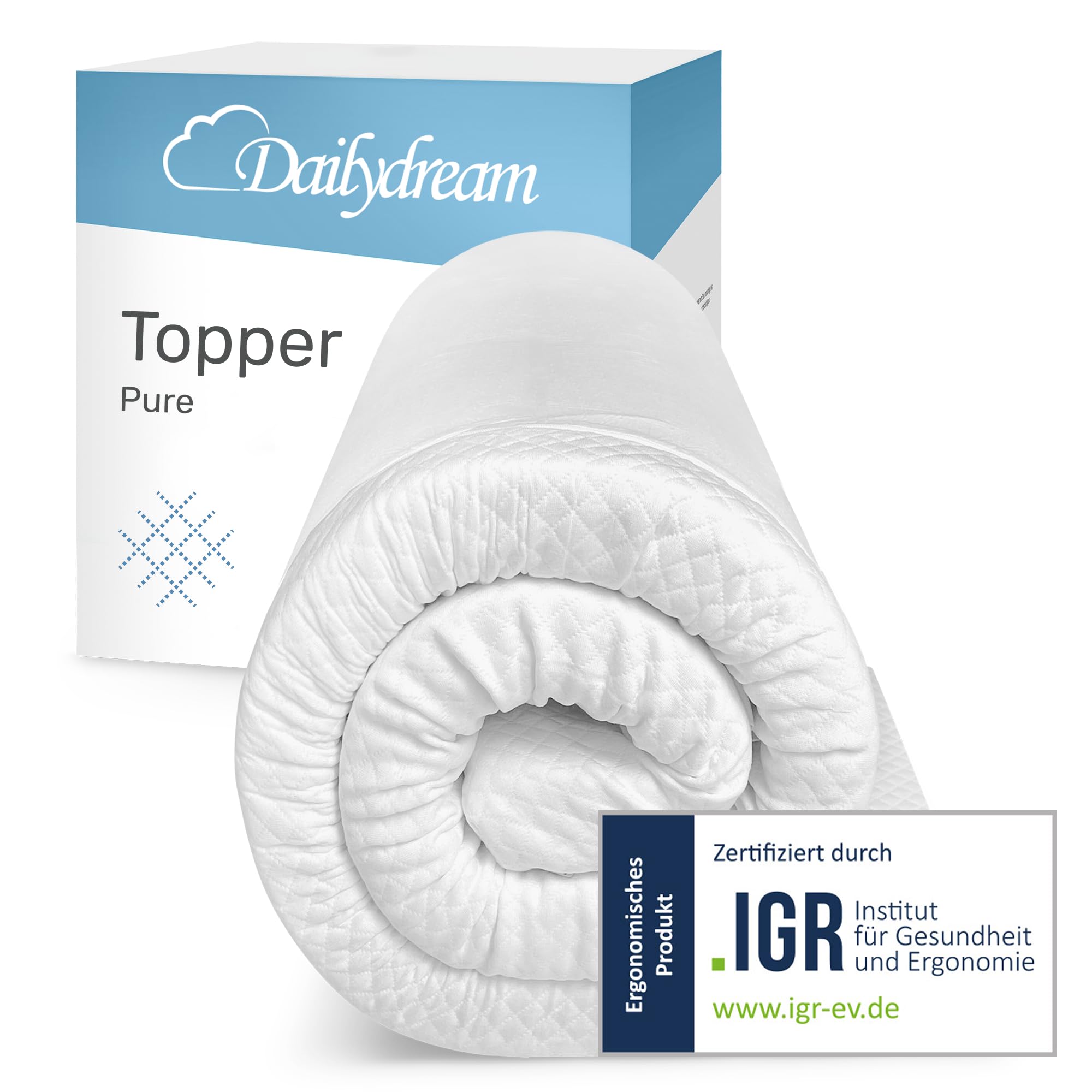 Dailydream Topper 140x200cm aus Memory Foam, 5 cm hoch