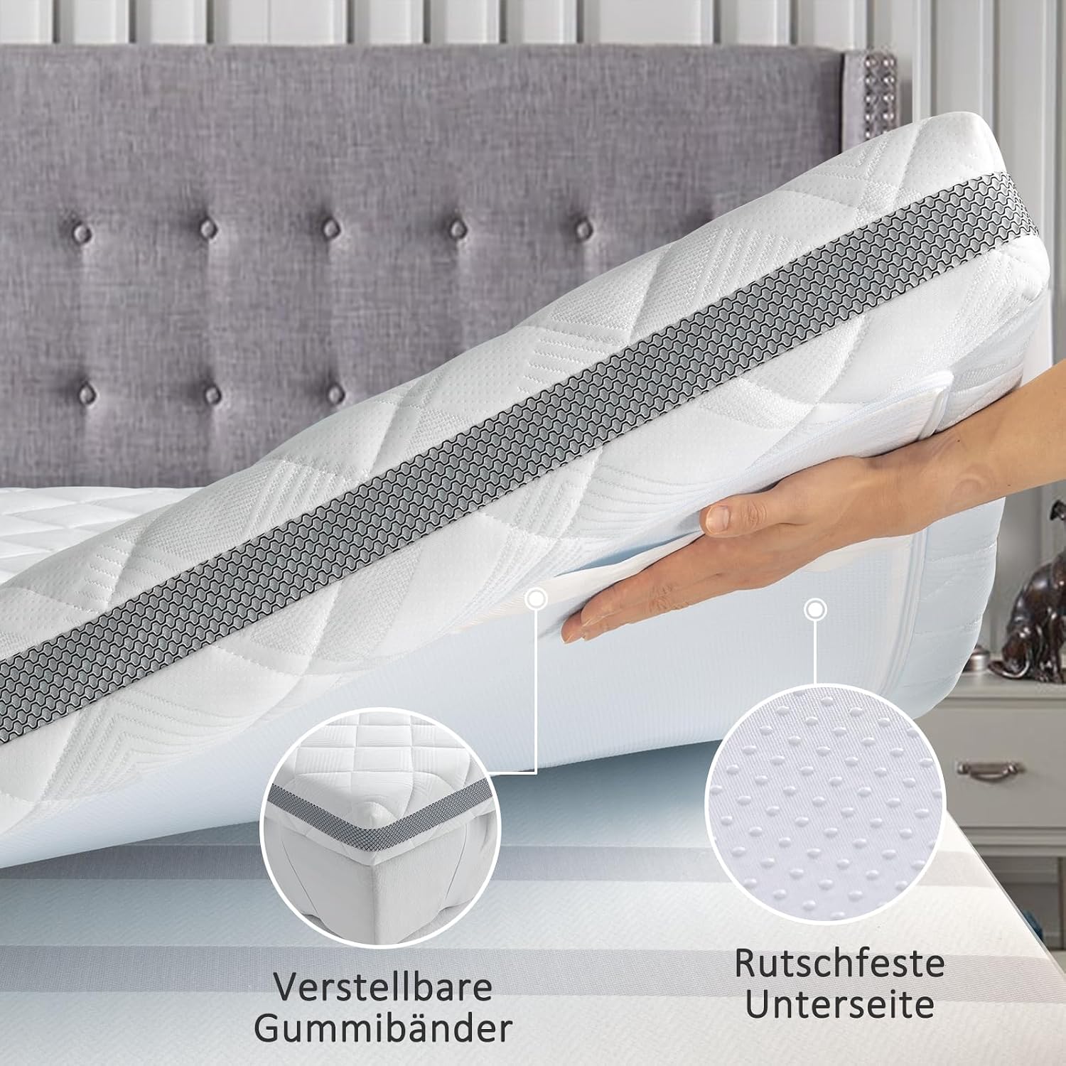 BedStory Gel Topper 180x200cm H3/H4 aus 10cm Höhe Kaltschaumkern