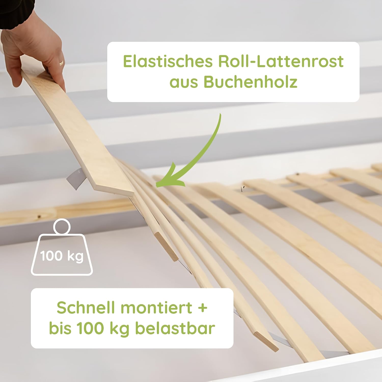 Kids Collective Kinderbett Bodenbett 120x200 cm Bett mit Rausfallschutz & Lattenrost Montessori Bett Bed Gitterbett Kinder Jugendbett Einzelbett | Natur Kiefer Holz massiv Junge Mädchen