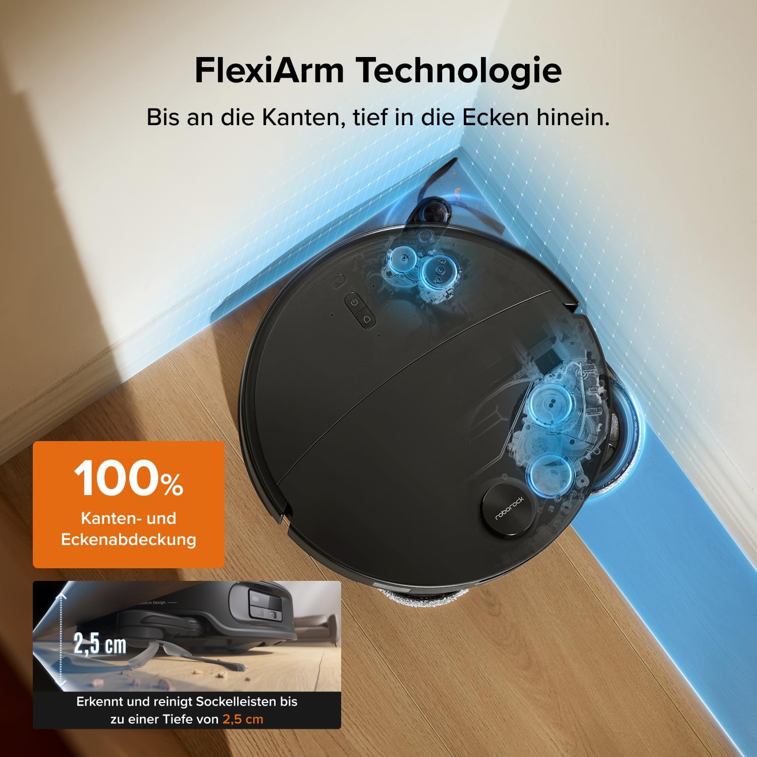 roborock Qrevo Edge 2 Saugroboter mit Wischfunktion, 25.000Pa Saugkraft