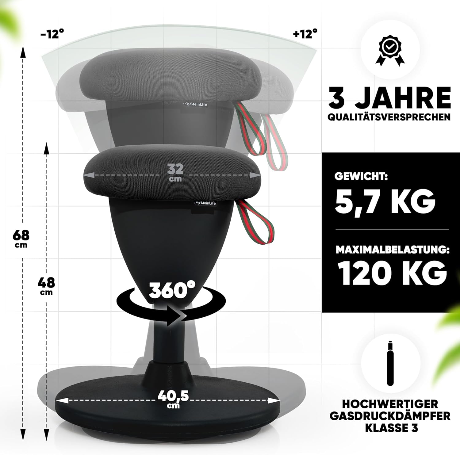 Bürohocker Ergonomisch [TESTSIEGER] Sitzhocker Höhenverstellbar