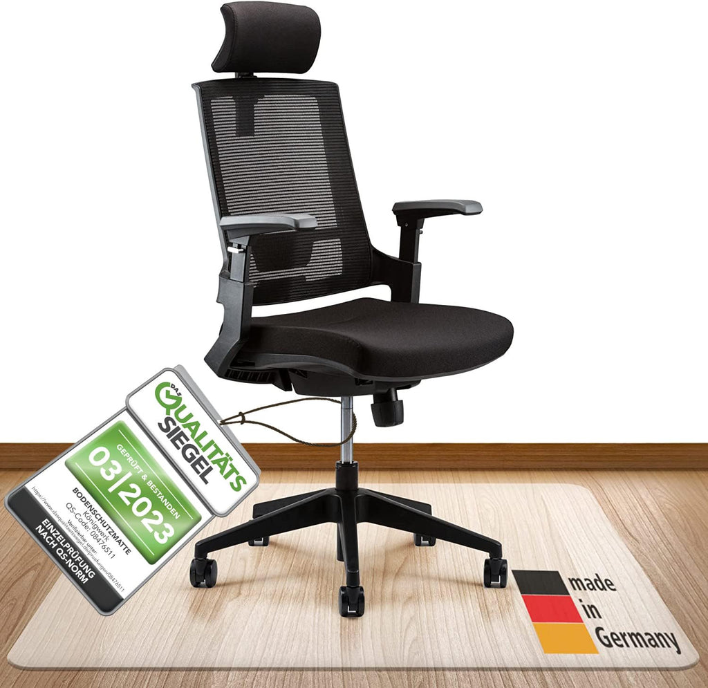 Königwerk Bodenschutzmatte Bürostuhl 90 x 120 cm milchweiß, rutschfest