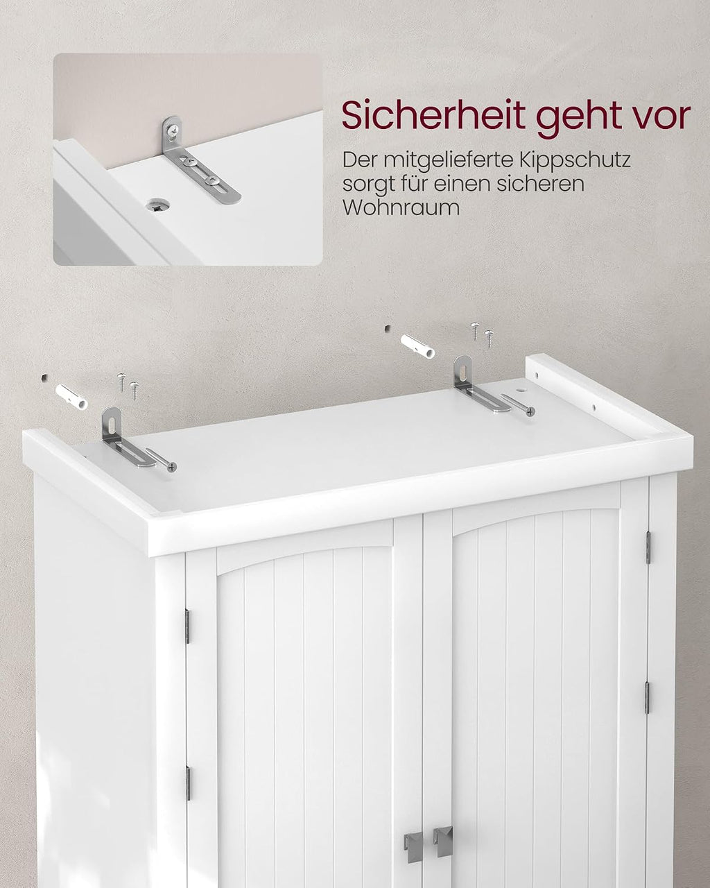 VASAGLE Küchenschrank, Mehrzweckschrank freistehend, 76 x 40 x 182 cm