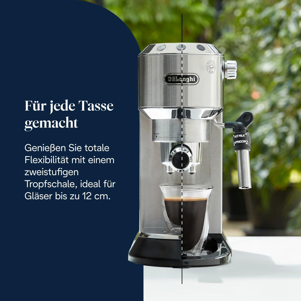 De'Longhi Dedica Style - Espressomaschine mit Manuellem Milchaufschäumer