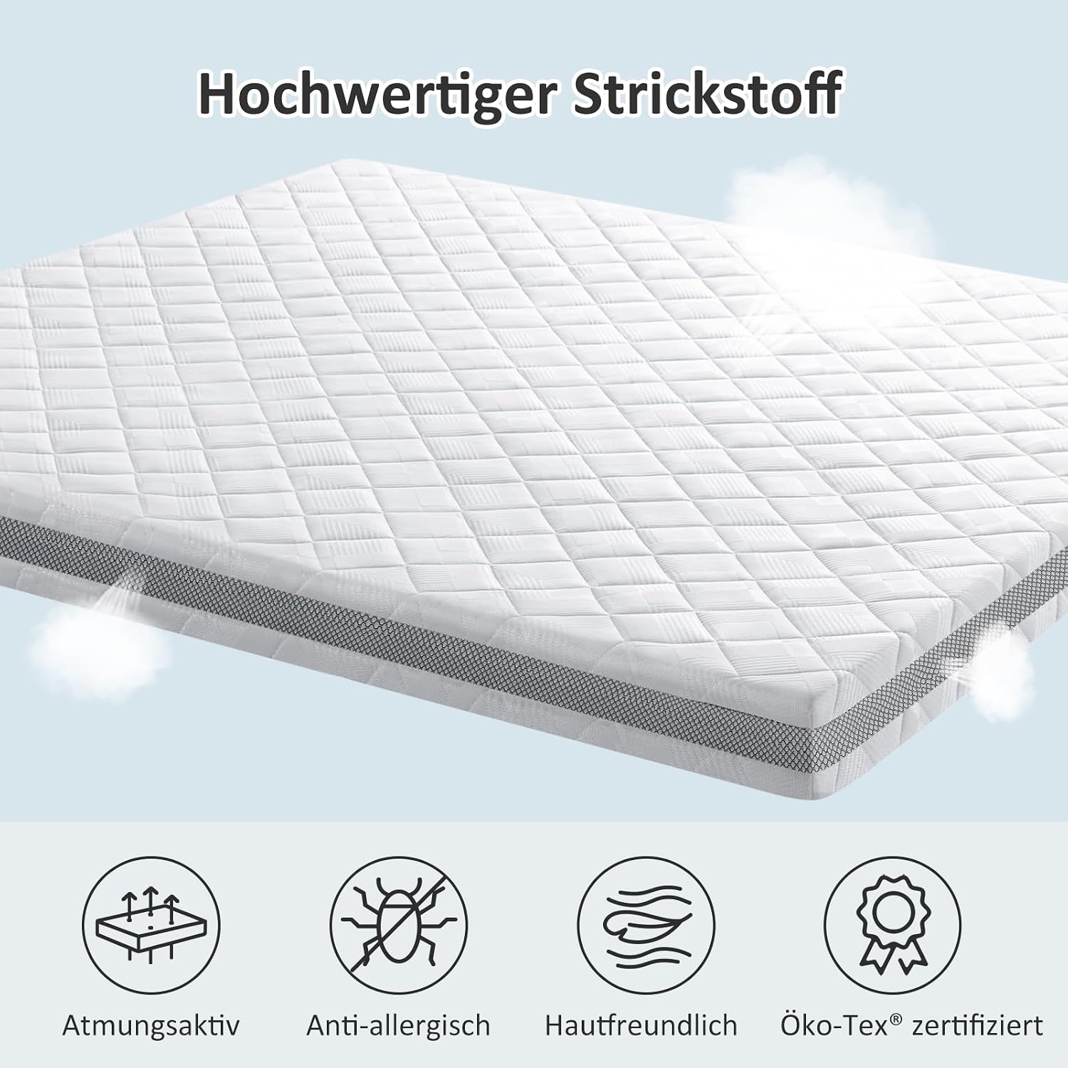 BedStory Gel Topper 180x200cm H3/H4 aus 10cm Höhe Kaltschaumkern