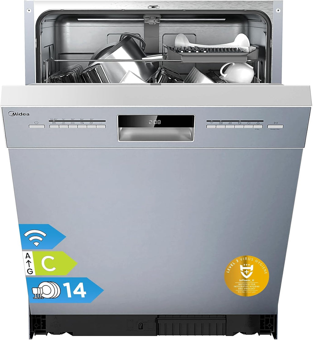 Midea Geschirrspüler Unterbau 60cm Spülmaschine Einbau 14 Maßgedecke EEK C