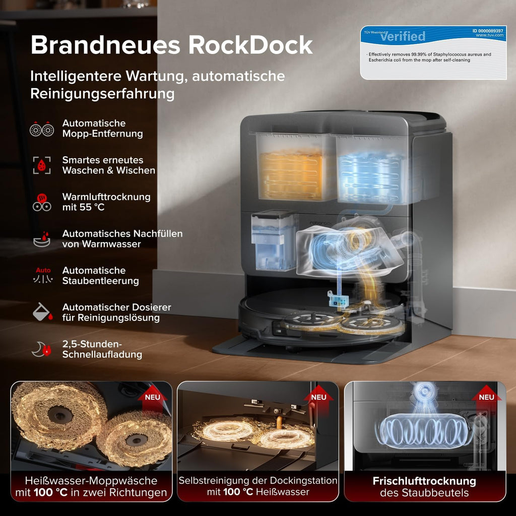 roborock Saros 20 Saugroboter mit Wischfunktion&angebbarem Wischmopp