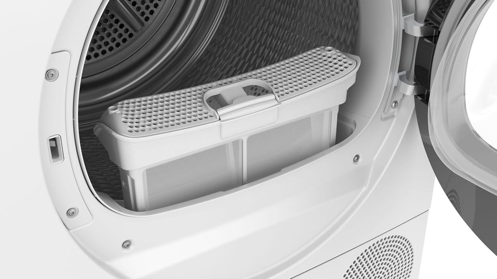 Bosch WQG235D00, Stiftung Warentest GUT (2,2)*, Serie 6, Wärmepumpentrockner 8 kg, Schneller getrocknete Wäsche, Auto Dry, Option Halbe Beladung, Sensitive Drying-System, Selbstreinigender Kondensator