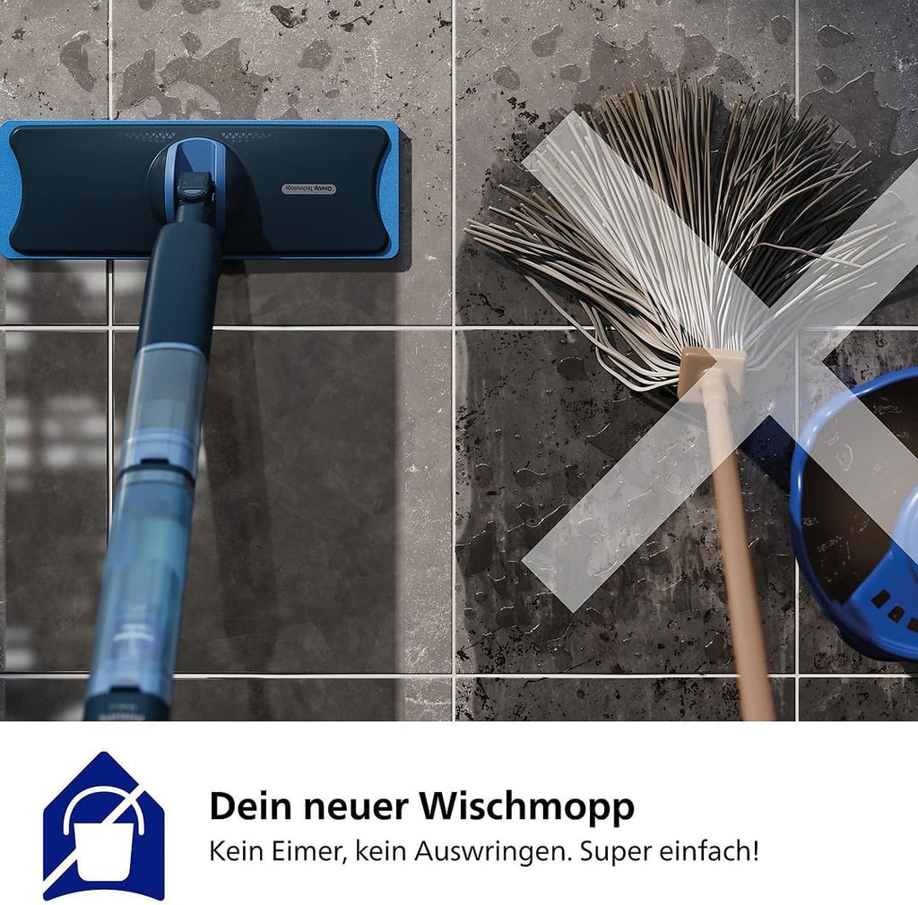 Philips OneUp 5000 Elektrischer Wischmopp, Blau, 2X sauberere Böden