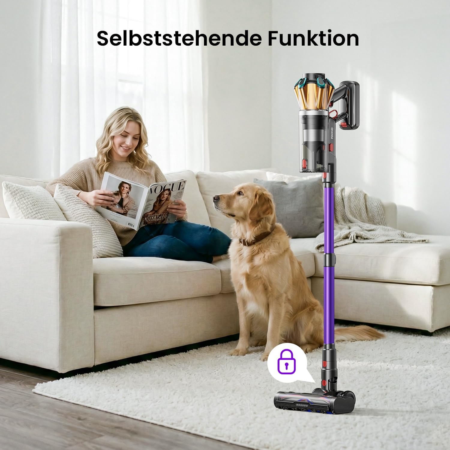 Akku Staubsauger Kabellos 600W/50kPa/70Min mit Hurrikanmodus