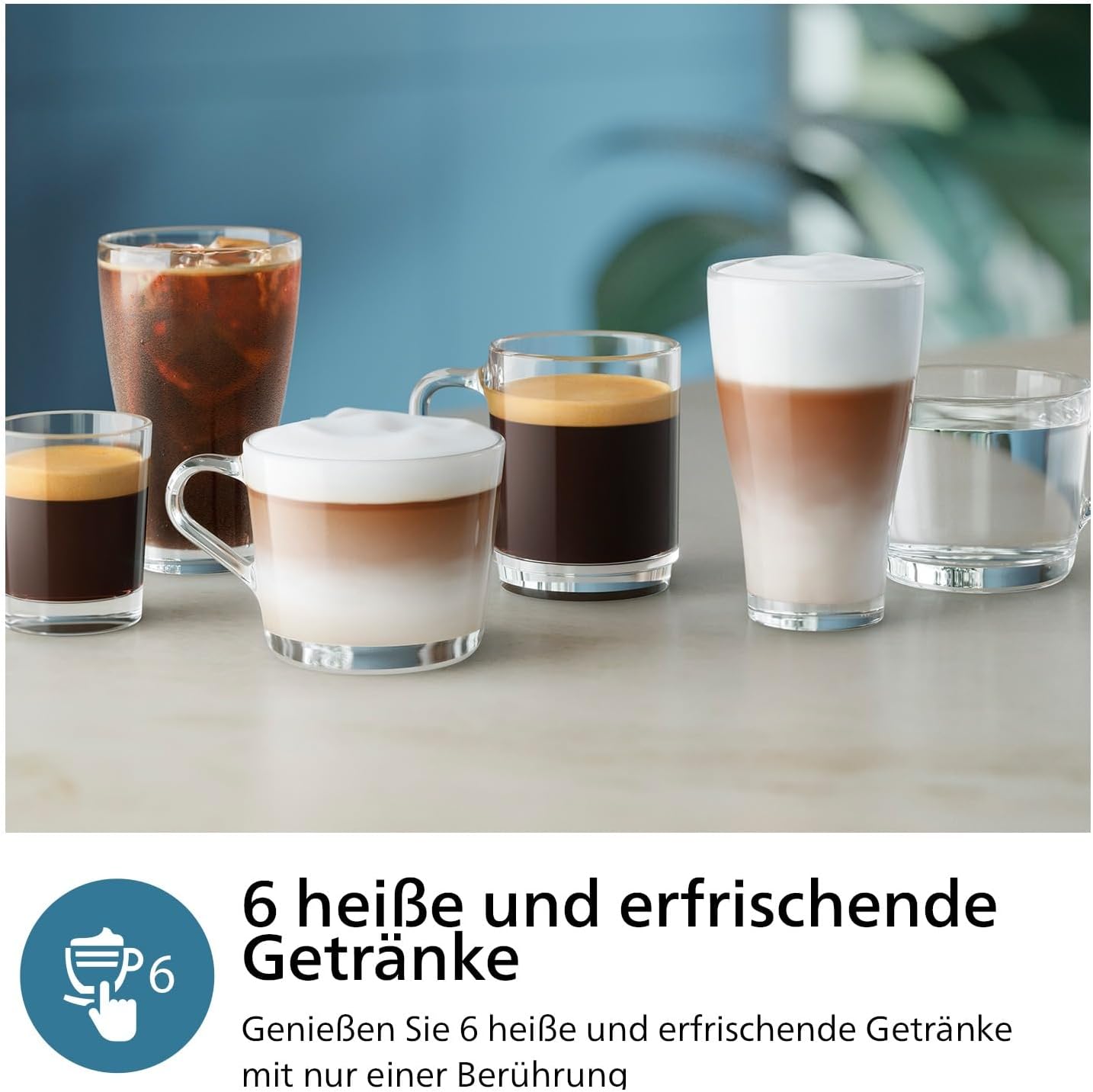 PHILIPS Kaffeevollautomat LatteGo 3300 Serie, Chrom, 6 Spezialitäten