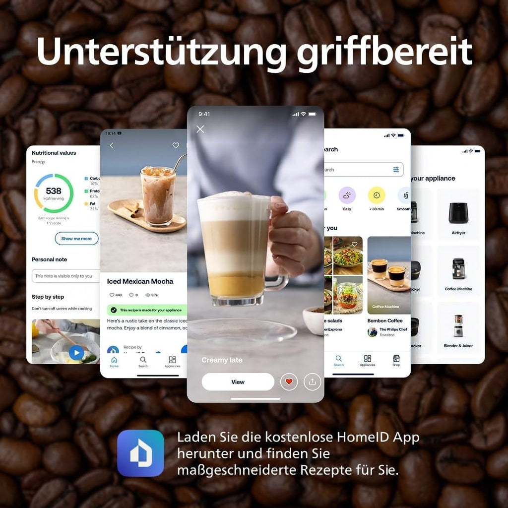 PHILIPS Kaffeevollautomat Panarello 2200 Serie, Schwarz, 2 Spezialitäten
