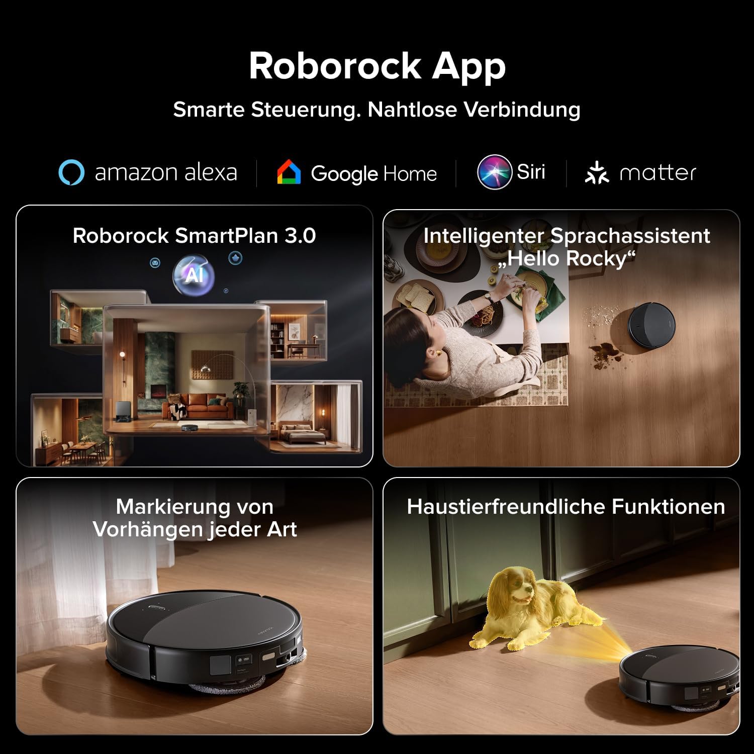 roborock Saros 20 Saugroboter mit Wischfunktion&angebbarem Wischmopp