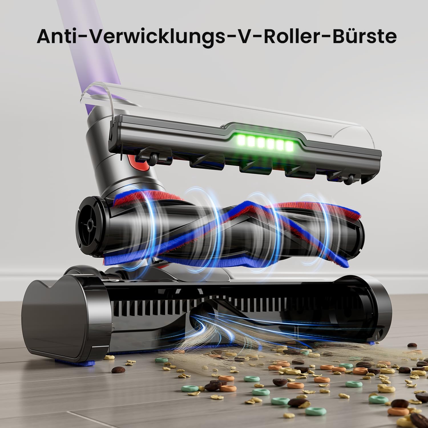Akku Staubsauger Kabellos 600W/50kPa/70Min mit Hurrikanmodus