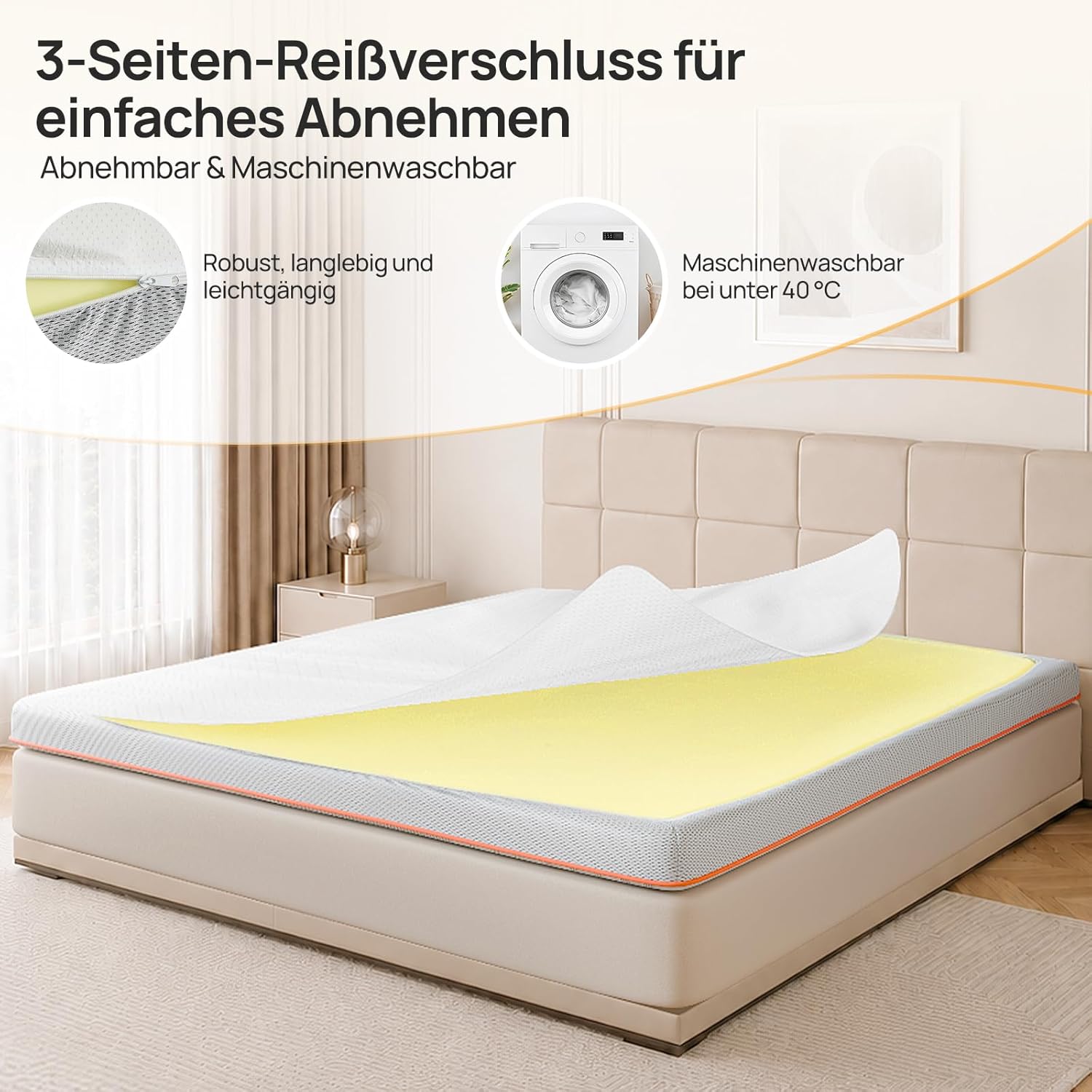 MULISOFT Topper 180x200cm H3/H4, Extra Dicker 7,5 cm Gel Memory Schaum