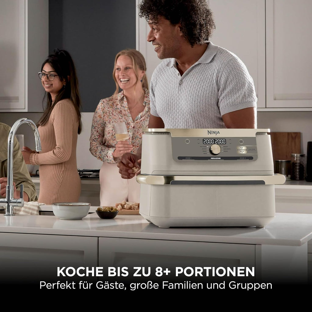 Ninja Foodi FlexDrawer Heißluftfritteuse, Dual Zone, Stone Gold AF500EUSD