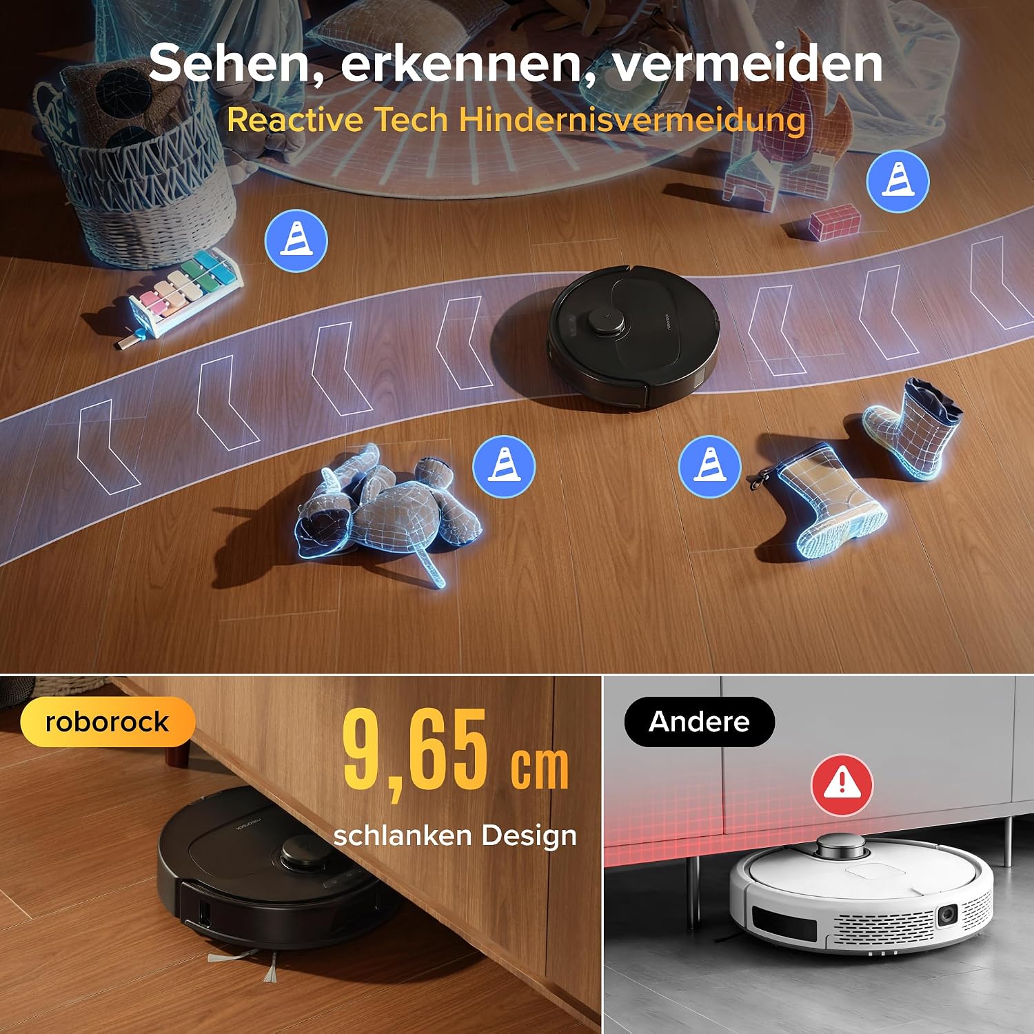 roborock Qrevo S Pro Saugroboter mit Wischfunktion, 18.500 Pa Saugkraft