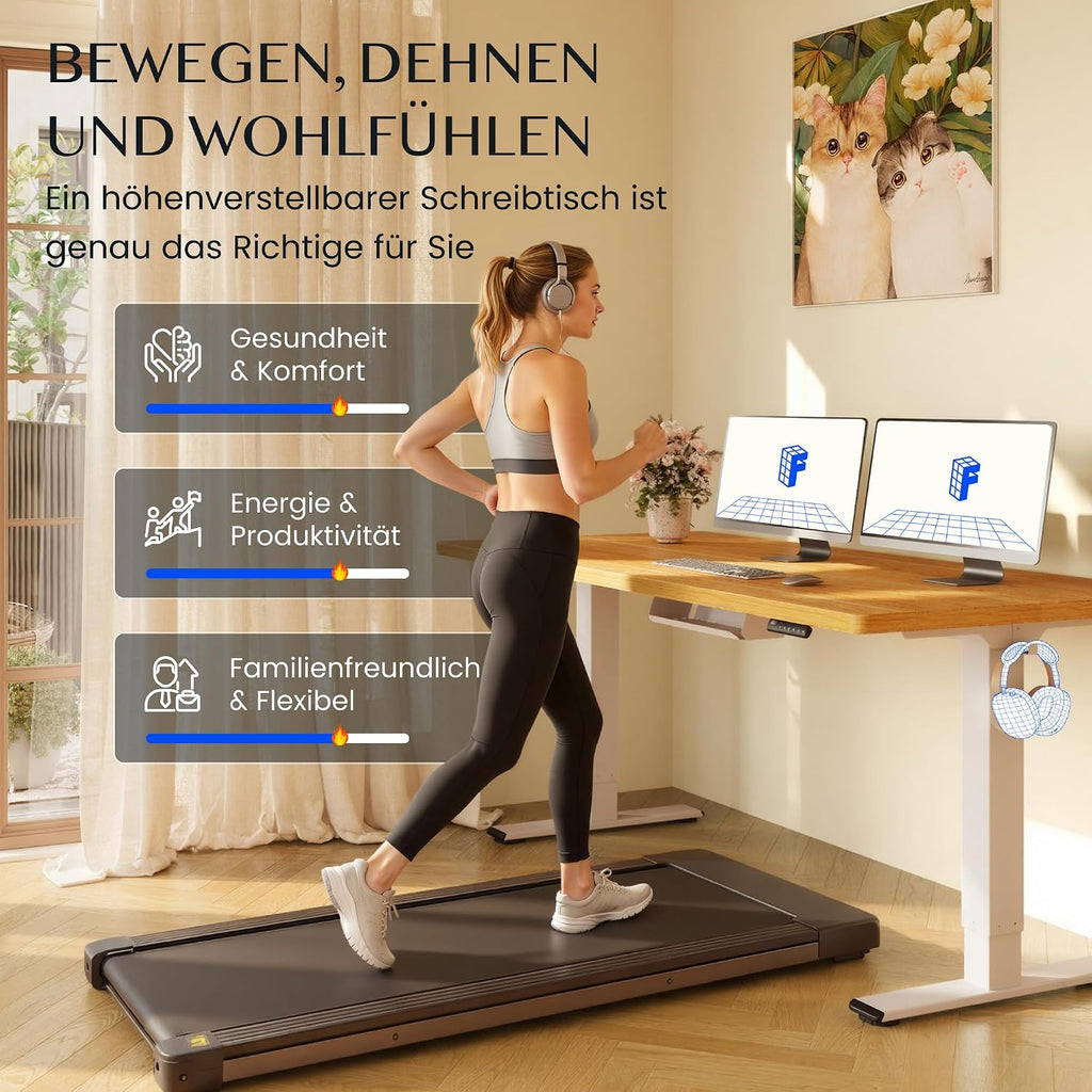 FLEXISPOT Höhenverstellbarer Schreibtisch elektrisch, Doppelmotor 160x80 cm