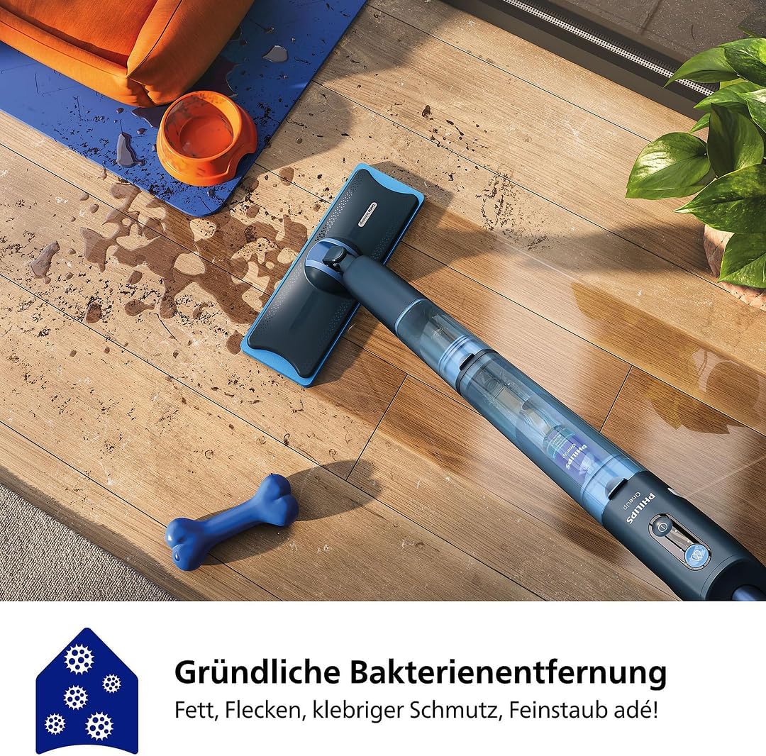 Philips OneUp 5000 Elektrischer Wischmopp, Blau, 2X sauberere Böden