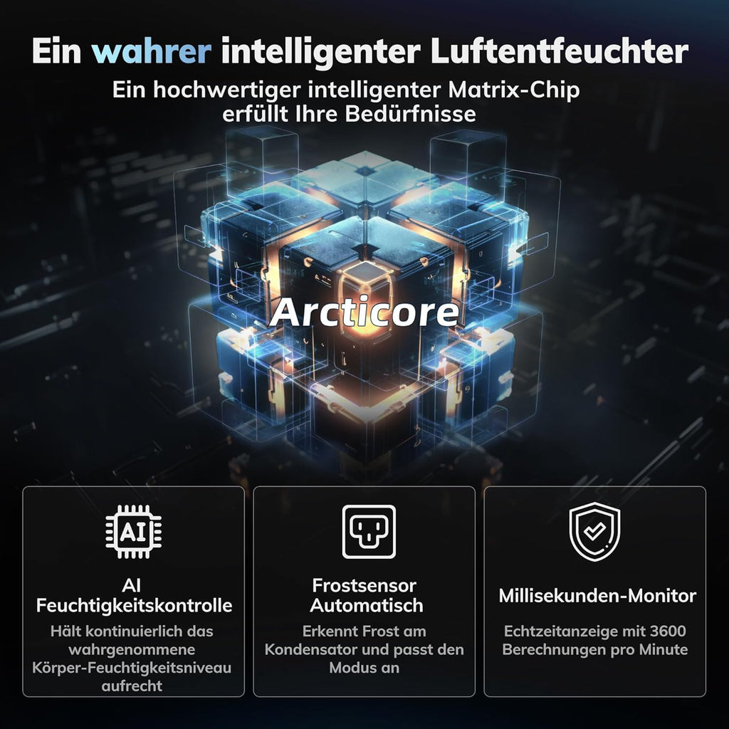 AEOCKY 25L/Tag Luftentfeuchter elektrisch, kompakt, Dauerablauf