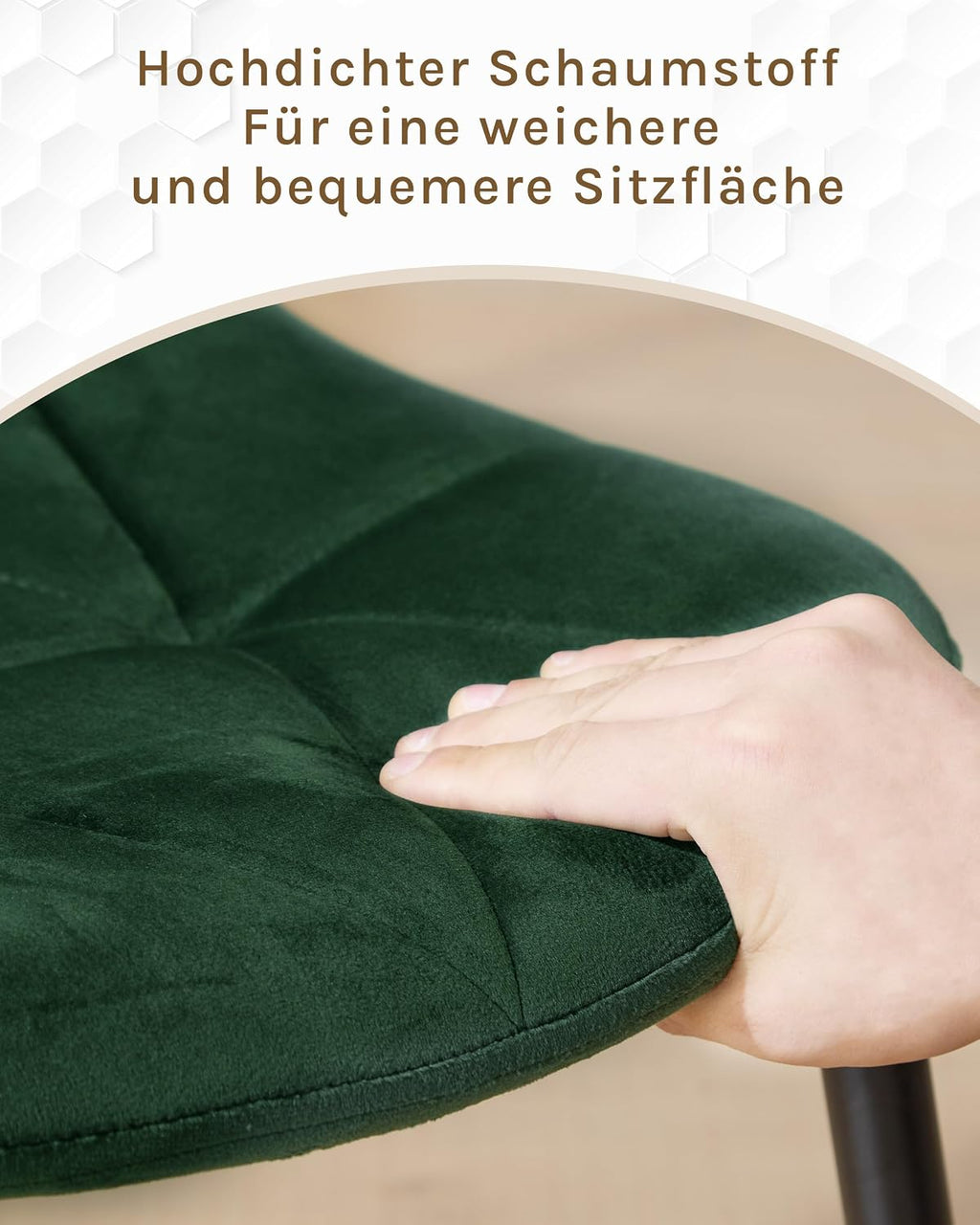 Lestarain Esszimmerstühle 4er Set Samt Dunkelgrün