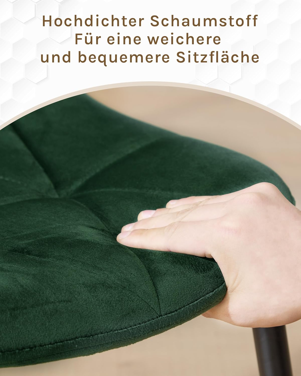 Lestarain Esszimmerstühle 4er Set Samt Dunkelgrün